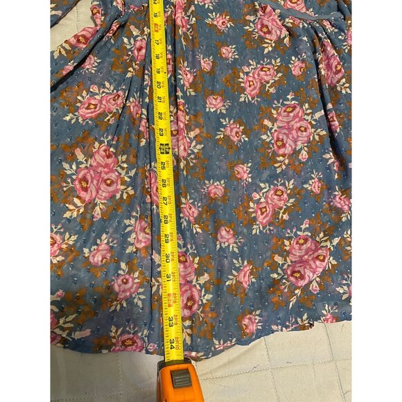 Matilda Jane Women’s Size XS Blue Pink Floral Midi Dress Indie Boho Peasant - Picture 5 of 15